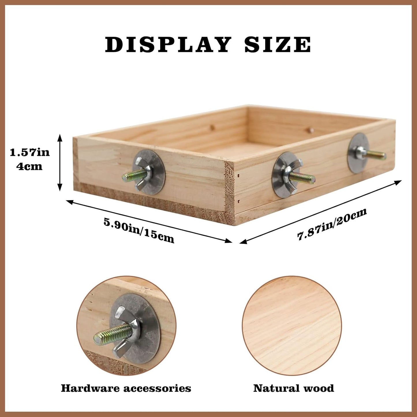 Bird Feeding Cups, Wooden Parrot Perch Stand, Parakeets Food Dish, Cockatiels Feeding Bowl, Cage Accessory for Small Animals Rats Mouse Budgies Love Birds Pigeon Chinchilla