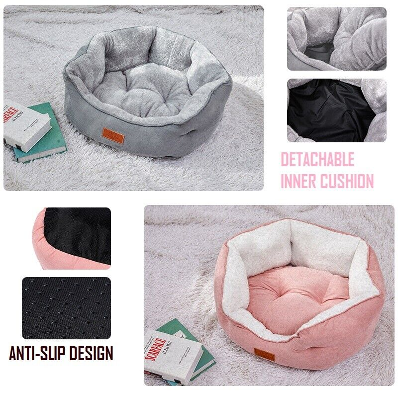 Dog Bed | Cat Bed Soft Washable Fleece Warm Pet Basket / Puppy Cushion