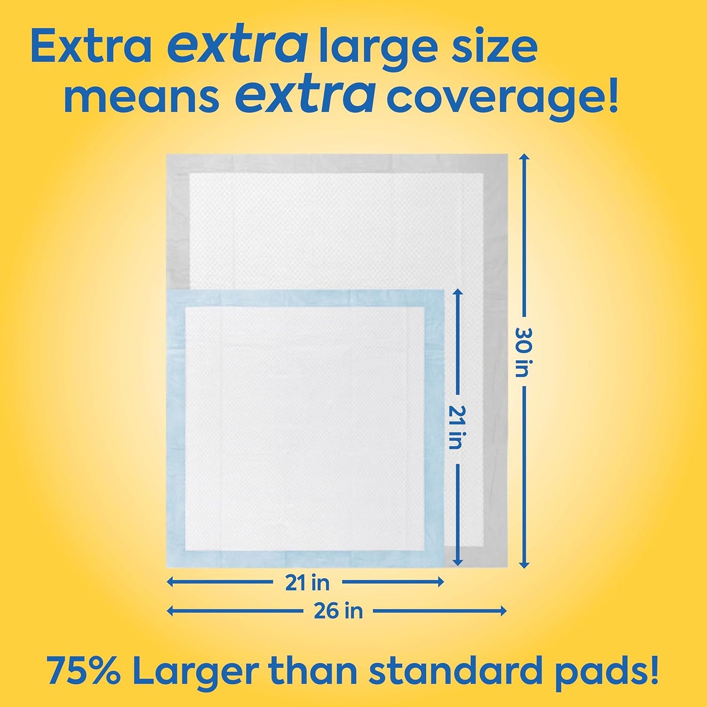 Heavy Duty XXL Dog Pads - Absorbent Pet Training and Puppy Pads - 26 X 30 in - 30 Count,White