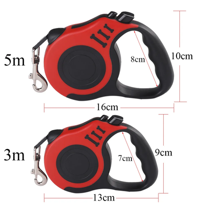 Dog Leash: 3M & 5M Leash for Small Dogs or Cats with Automatic Retractable Durable Nylon Leash Great for Puppies, Outdoor, Travel, Walking, Hiking.
