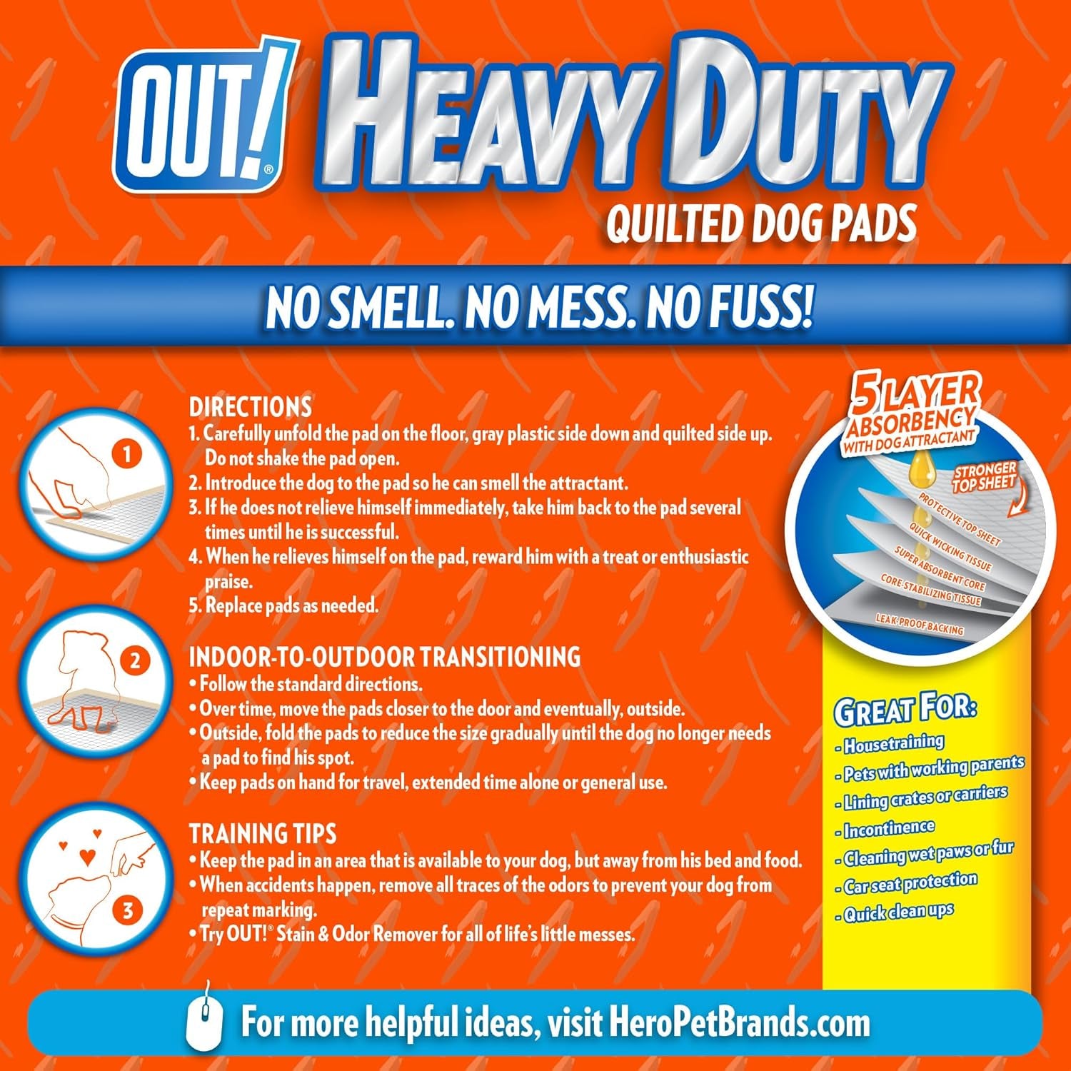Heavy Duty XXL Dog Pads - Absorbent Pet Training and Puppy Pads - 26 X 30 in - 30 Count,White