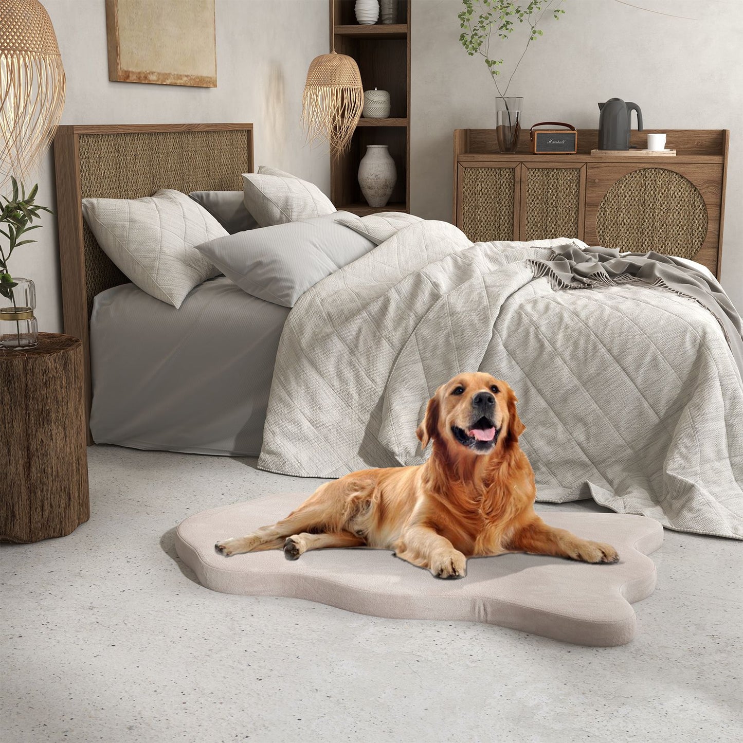 Large Dog Bed with Memory Foam Support and Removable Cover
