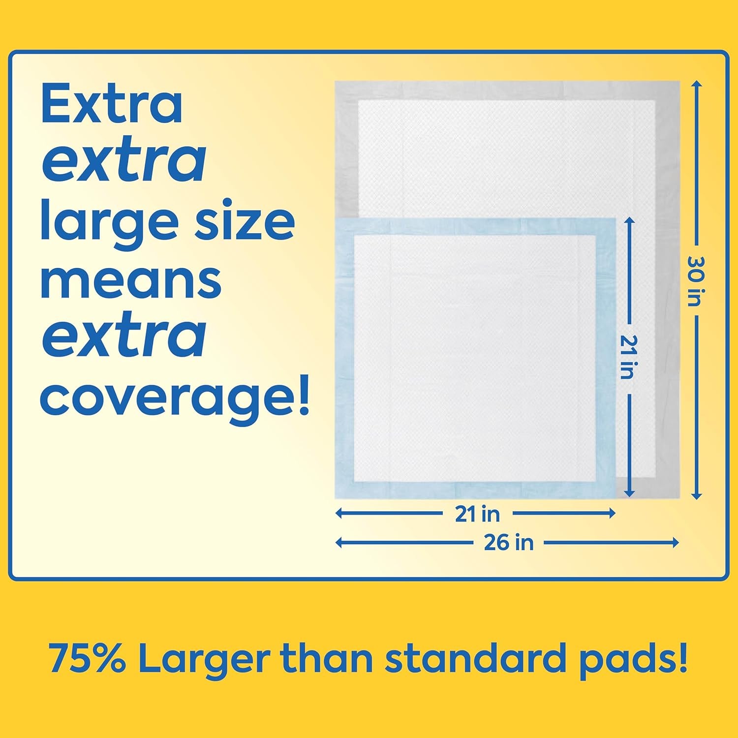 Heavy Duty XXL Dog Pads - Absorbent Pet Training and Puppy Pads - 26 X 30 in - 30 Count,White