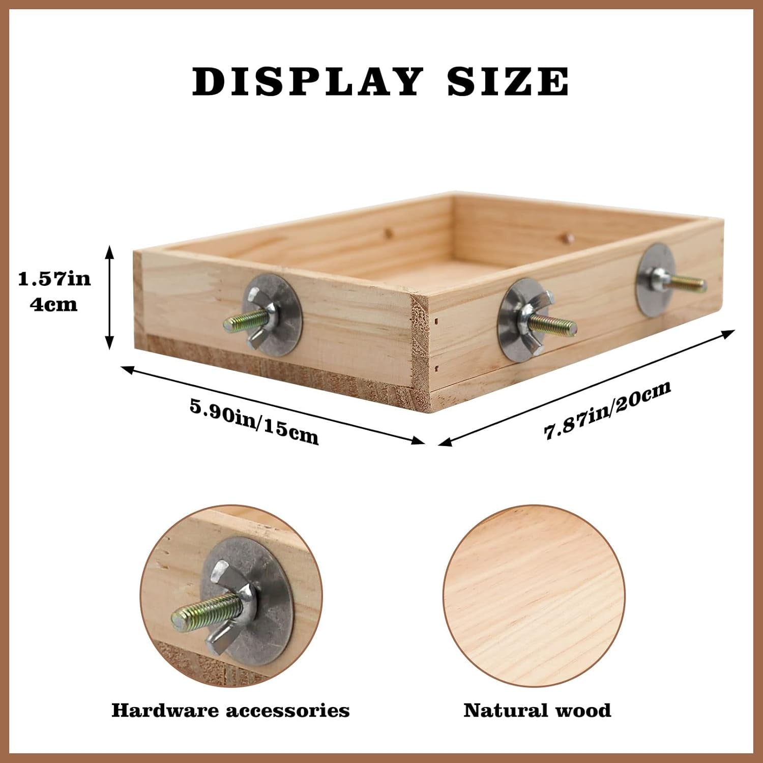 Bird Feeding Cups, Wooden Parrot Perch Stand, Parakeets Food Dish, Cockatiels Feeding Bowl, Cage Accessory for Small Animals Rats Mouse Budgies Love Birds Pigeon Chinchilla