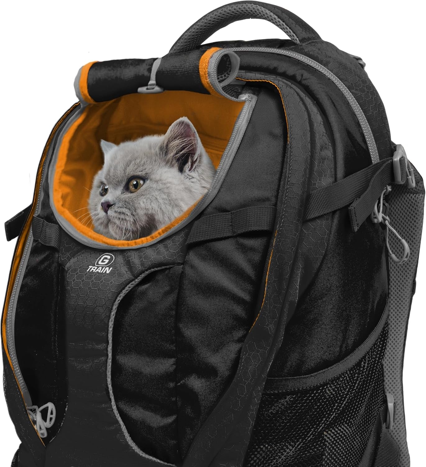 G-Train Dog Carrier Backpack - Comfortable Pet Travel Backpack for Small Dogs up to 11Kg - Rugged Design - Laptop Compartment - Armorsole Base - Water-Resistant - Heather Grey