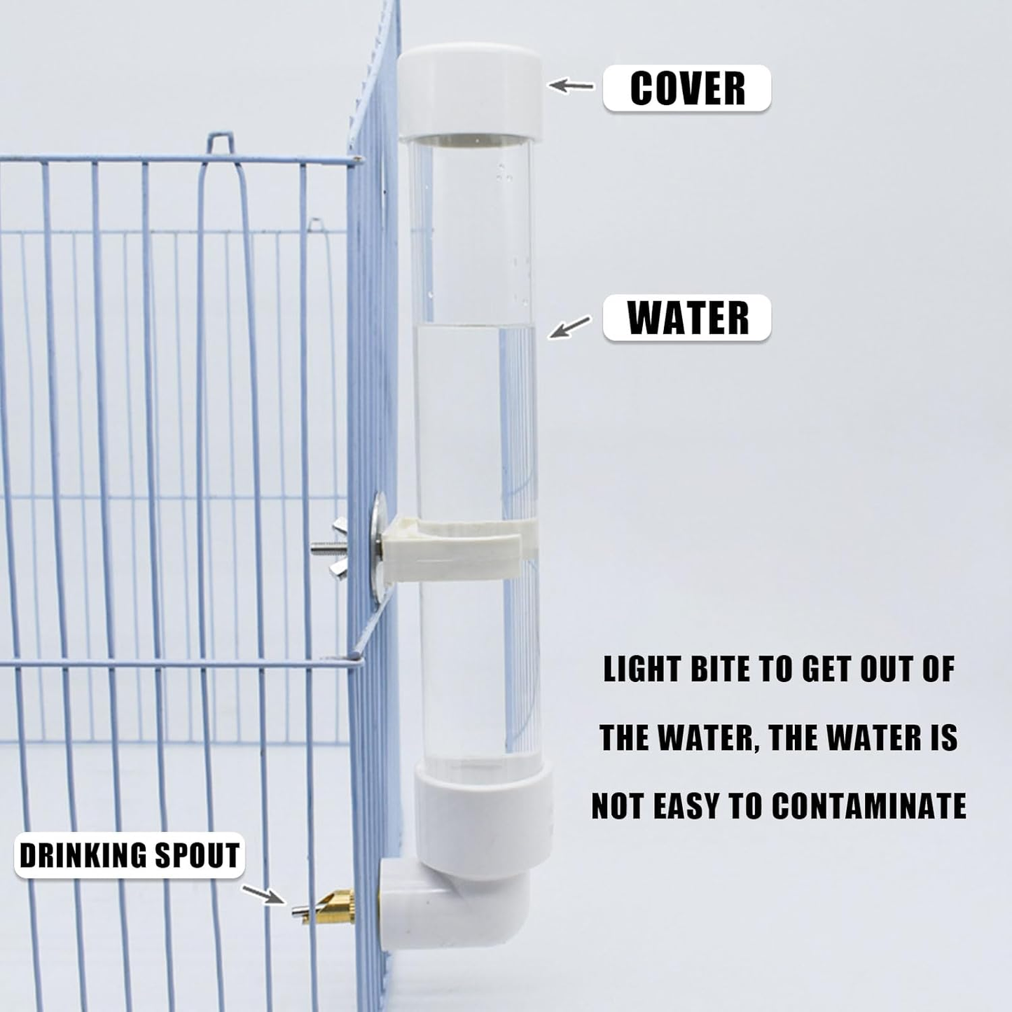 Automatic Parrot Water Dispenser - 1PC Bird Water Bottle with Cleaning Brush, Cage Accessories for Parakeet, Cockatiel, Lovebirds, 130ML