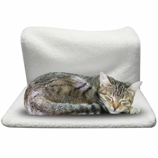 Cat Bed: Radiator Bed, Warm Fleece Size of Base 29.5 x 46 cm