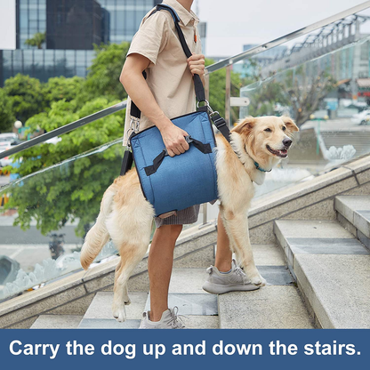 Pet Carrier: Sling, Emergency Backpack, Pet Legs Support & Rehabilitation, Lift Harness for Nail Trimming, Carrier for Senior Dogs with Joint Injuries, Arthritis, up and down Stairs (XXL, Blue)
