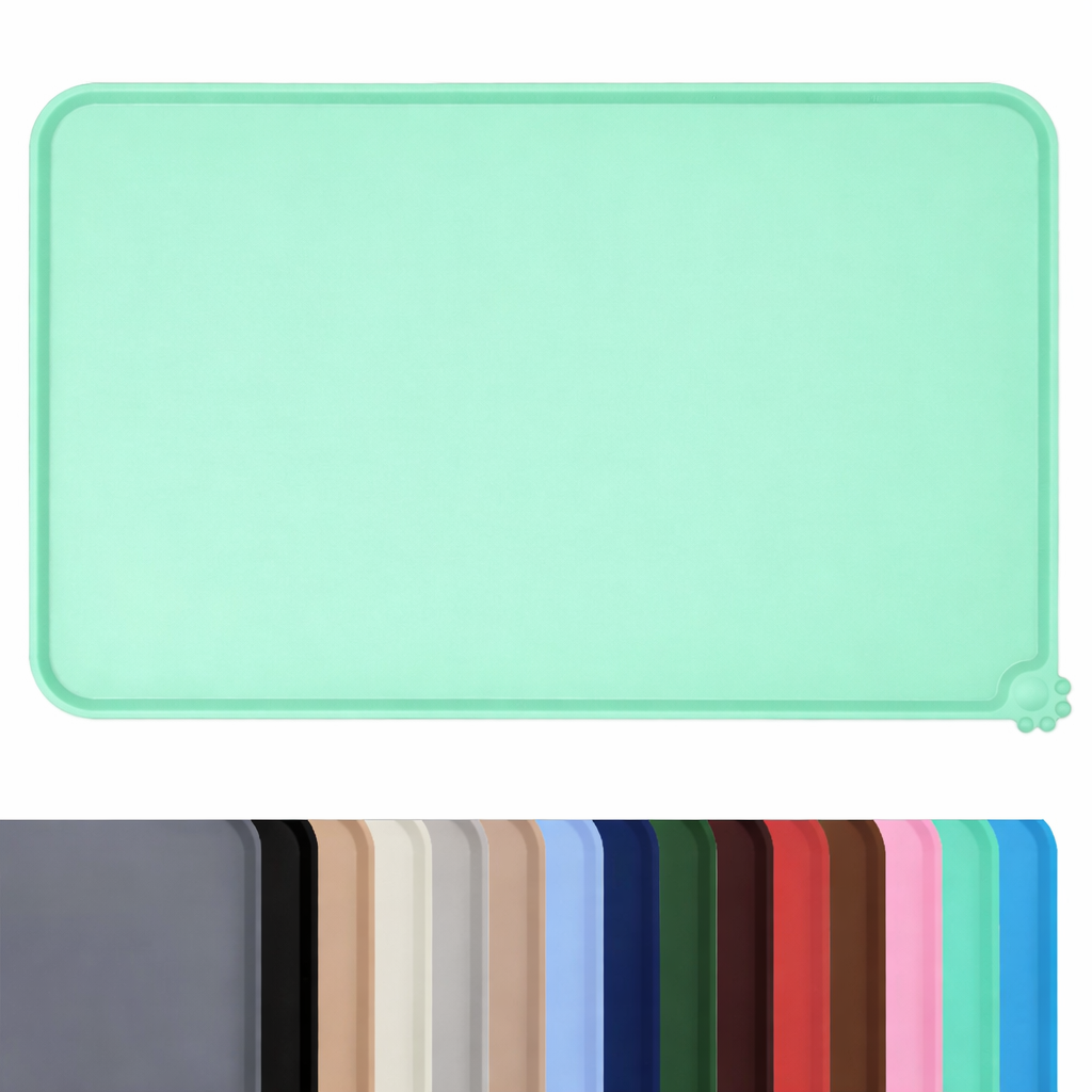 Pet Care: Cat/Dog Food Mat for Your Pets Feeding Bowls, Waterproof, Non-Slip Silicone & Easy Clean