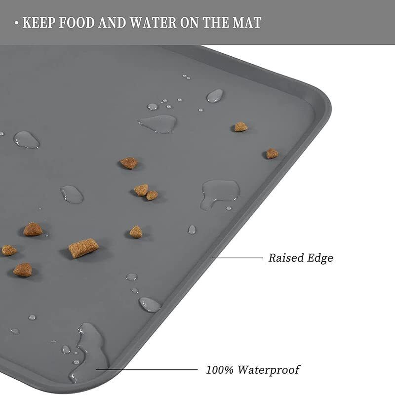 Pet Care: Cat/Dog Food Mat for Your Pets Feeding Bowls, Waterproof, Non-Slip Silicone & Easy Clean