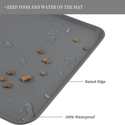 Pet Care: Cat/Dog Food Mat for Your Pets Feeding Bowls, Waterproof, Non-Slip Silicone & Easy Clean