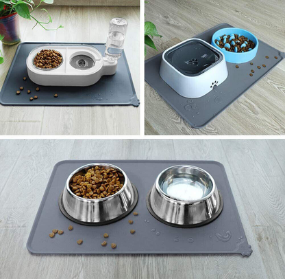 Pet Care: Cat/Dog Food Mat for Your Pets Feeding Bowls, Waterproof, Non-Slip Silicone & Easy Clean