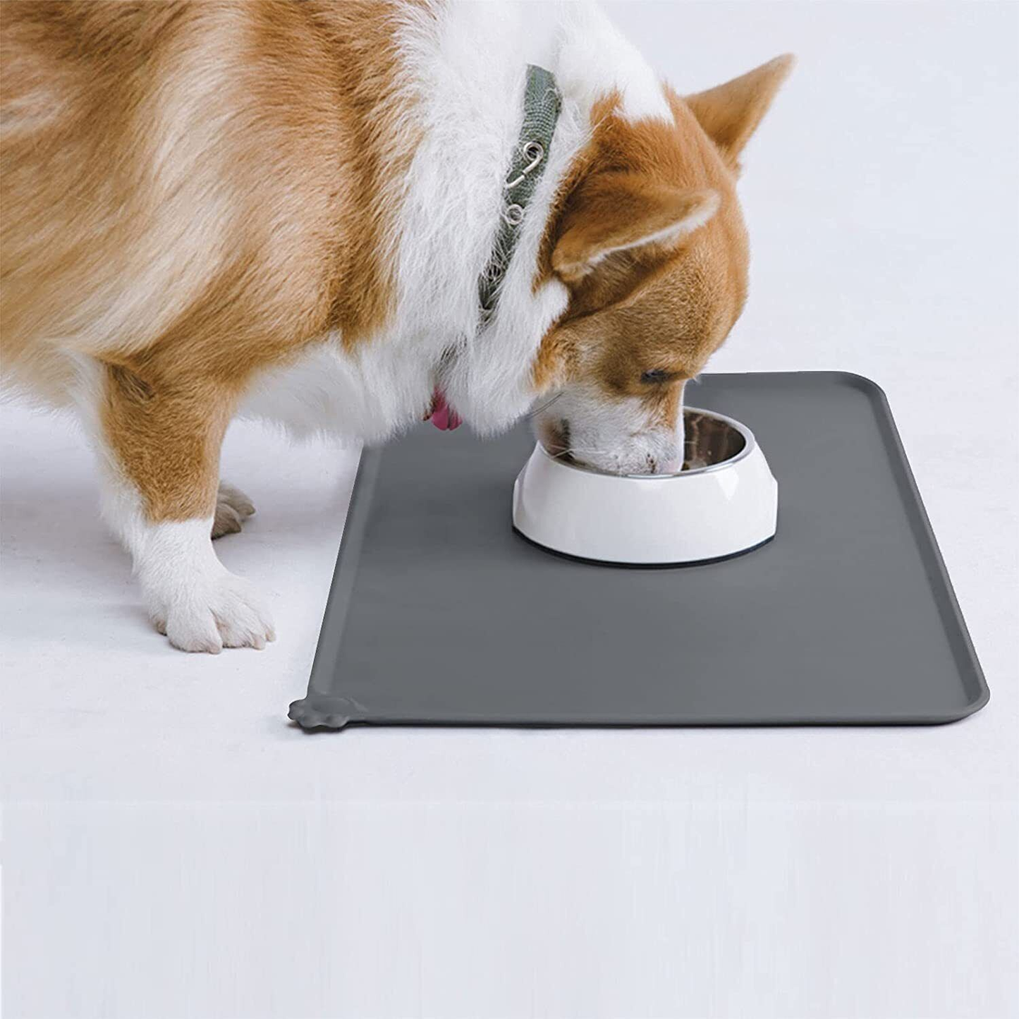 Pet Care: Cat/Dog Food Mat for Your Pets Feeding Bowls, Waterproof, Non-Slip Silicone & Easy Clean
