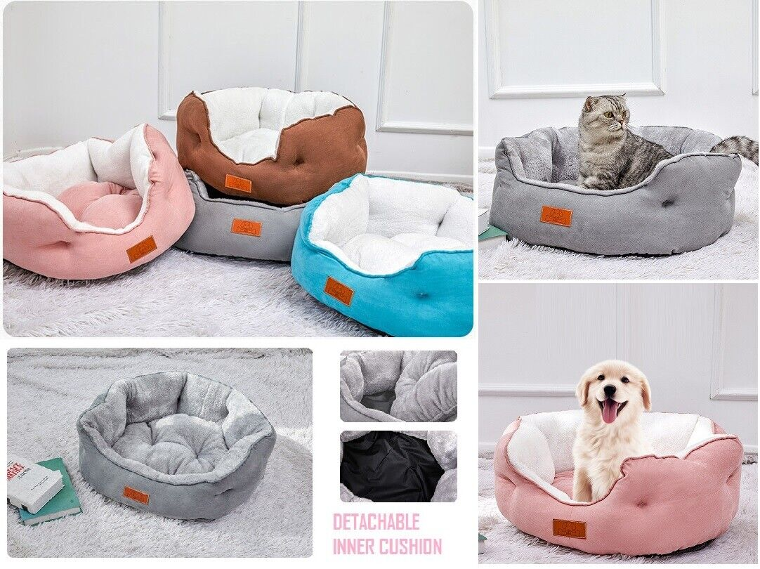 Dog Bed | Cat Bed Soft Washable Fleece Warm Pet Basket / Puppy Cushion