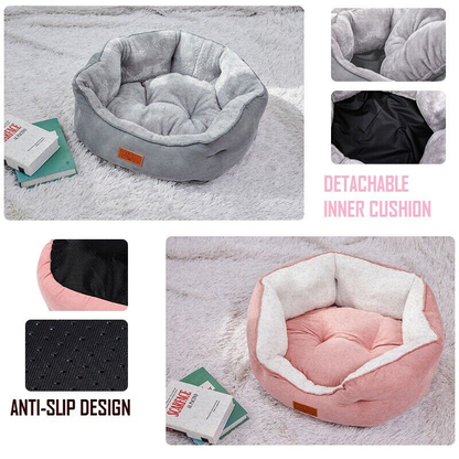 Dog Bed | Cat Bed Soft Washable Fleece Warm Pet Basket / Puppy Cushion