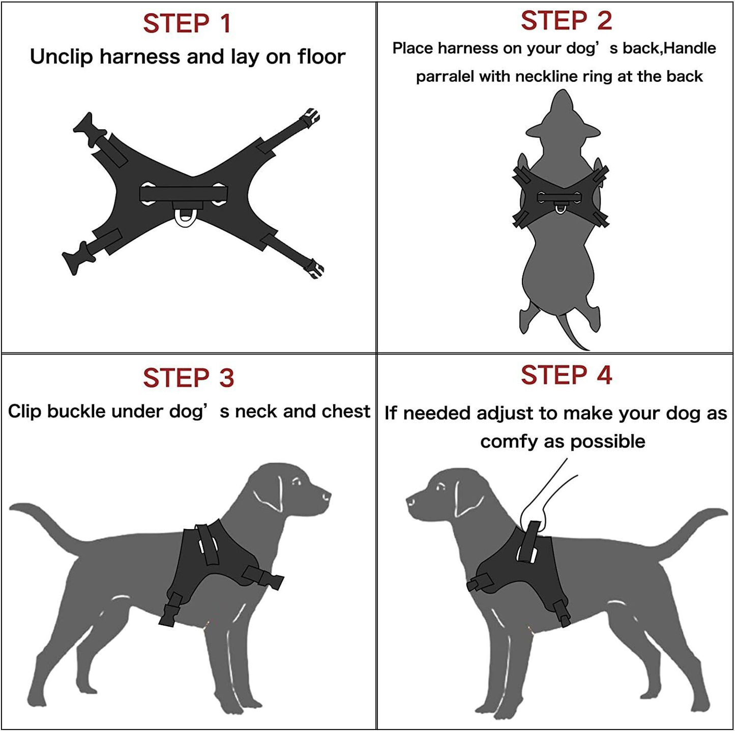Dog Harness: No Pull for Small, Medium & Large Dogs - Anti Pull Strong and Adjustable