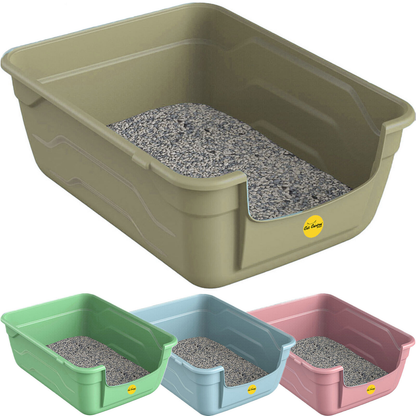 Cat/Kitten Litter Tray Box Large, Deep High Sided Design, Lowered Step for Easy Entry & Exit - 4 Stunning Colours.Available