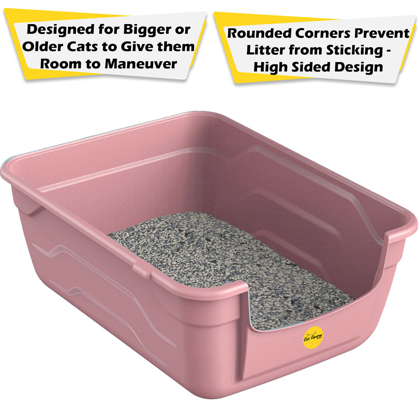 Cat/Kitten Litter Tray Box Large, Deep High Sided Design, Lowered Step for Easy Entry & Exit - 4 Stunning Colours.Available