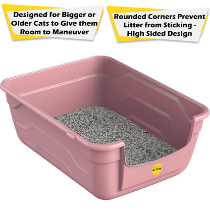 Cat/Kitten Litter Tray Box Large, Deep High Sided Design, Lowered Step for Easy Entry & Exit - 4 Stunning Colours.Available