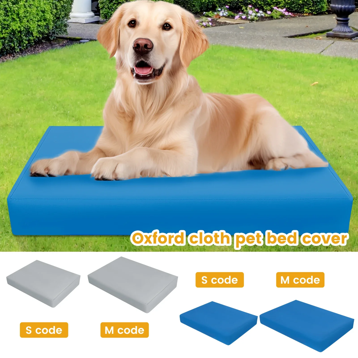 Dog Bed: Oxford Cloth Cover, Waterproof Dog Bed Protector Cover with Zipper Removable Dog Bed Liner Easy to Wash Pet Supplies S/M