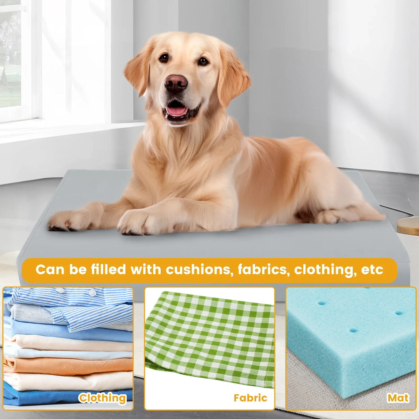 Dog Bed: Oxford Cloth Cover, Waterproof Dog Bed Protector Cover with Zipper Removable Dog Bed Liner Easy to Wash Pet Supplies S/M