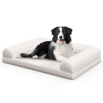 Dog Bed: Orthopedic Dog Bed Egg-Foam with 3-Side Bolster measures 90 x 69 x 18 cm (L x W x H)