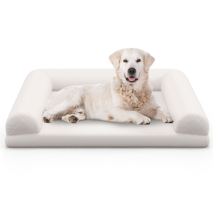 Dog Bed: Orthopedic Dog Bed Egg-Foam with 3-Side Bolster measures 90 x 69 x 18 cm (L x W x H)