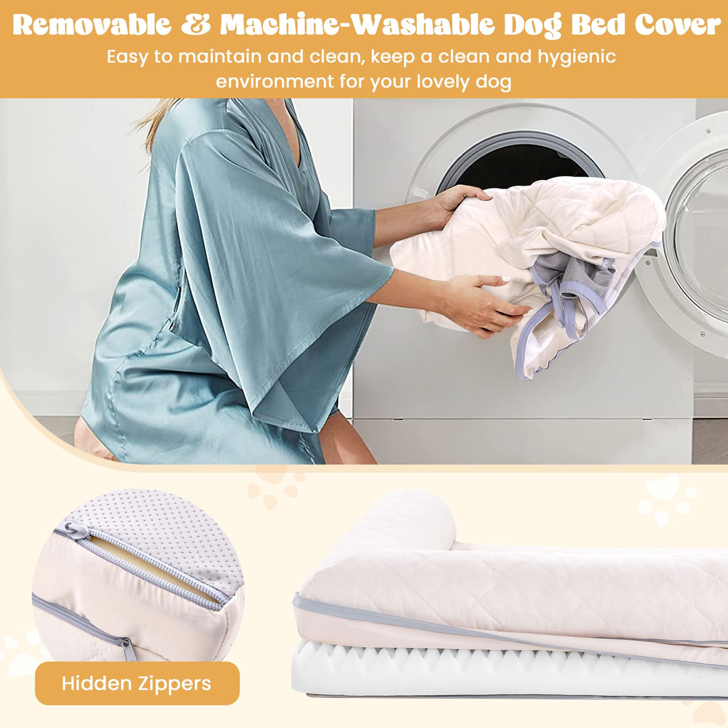 Dog Bed: Orthopedic Dog Bed Egg-Foam with 3-Side Bolster measures 90 x 69 x 18 cm (L x W x H)