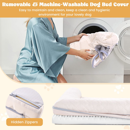 Dog Bed: Orthopedic Dog Bed Egg-Foam with 3-Side Bolster measures 90 x 69 x 18 cm (L x W x H)