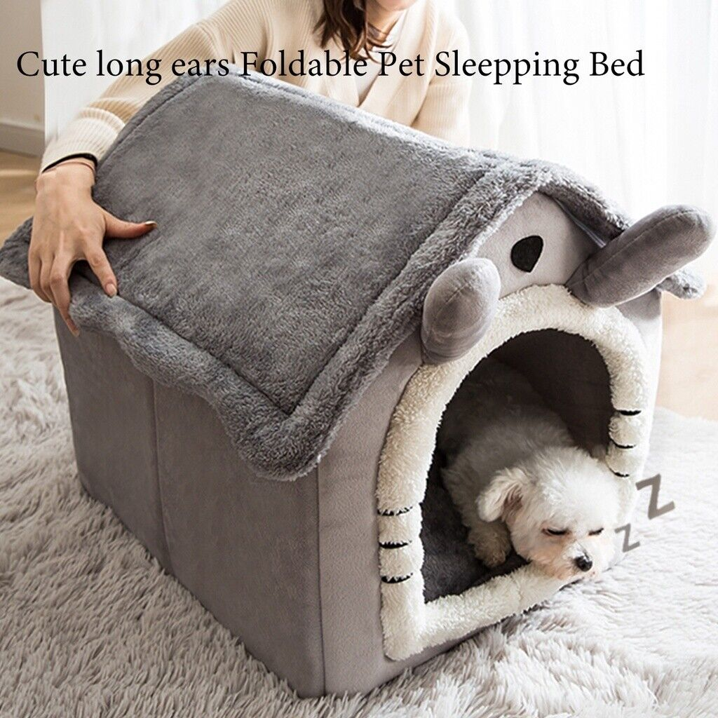 Pet Bed: Cat/Kitten | Dog/Puppy Igloo Fleece Bed Cosy, Washable, Warm House Cave