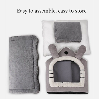 Pet Bed: Cat/Kitten | Dog/Puppy Igloo Fleece Bed Cosy, Washable, Warm House Cave