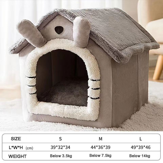 Pet Bed: Cat/Kitten | Dog/Puppy Igloo Fleece Bed Cosy, Washable, Warm House Cave