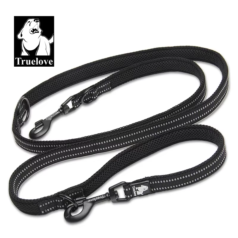 Dog Leash: Multi-Function Dog Lead, Suitable for Use with Collars and Chest Straps, Reflective & Hands-Free