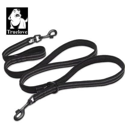 Dog Leash: Multi-Function Dog Lead, Suitable for Use with Collars and Chest Straps, Reflective & Hands-Free