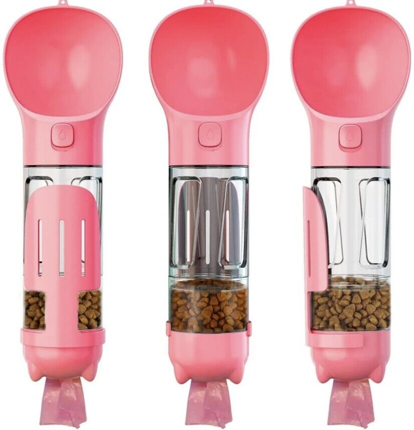 Dog Care: Travel Water Bottle, Portable Drinking Water Dispenser with Poo Bags Storage