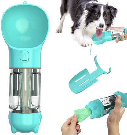 Dog Care: Travel Water Bottle, Portable Drinking Water Dispenser with Poo Bags Storage