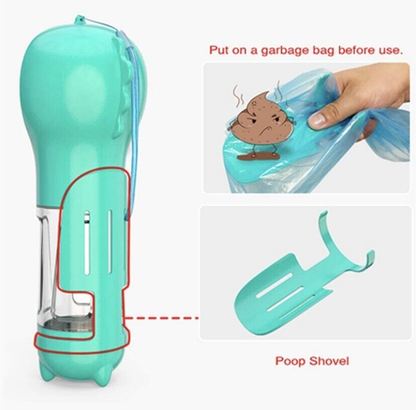 Dog Care: Travel Water Bottle, Portable Drinking Water Dispenser with Poo Bags Storage