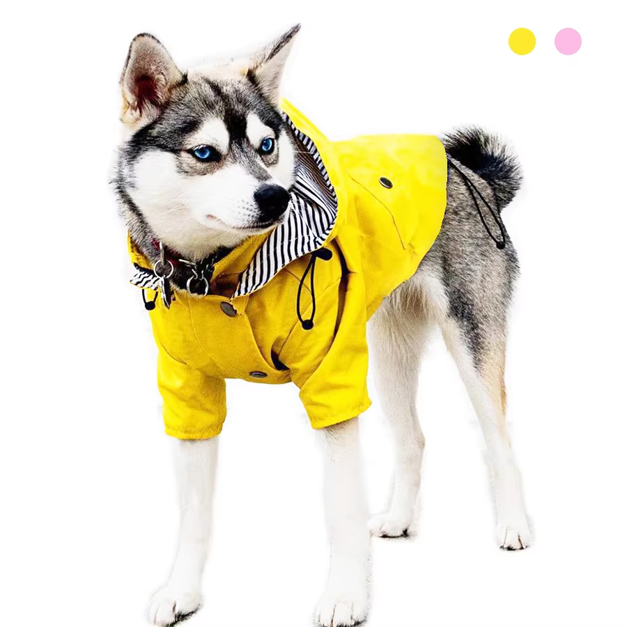 Dog Coat: Waterproof Dog Coat for Small, Medium, Large Dogs | Windproof Jacket | Dog Raincoat | Pet Clothes in Pink & Yellow