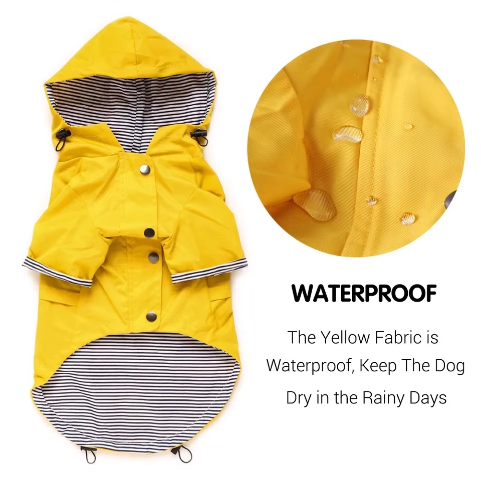 Dog Coat: Waterproof Dog Coat for Small, Medium, Large Dogs | Windproof Jacket | Dog Raincoat | Pet Clothes in Pink & Yellow