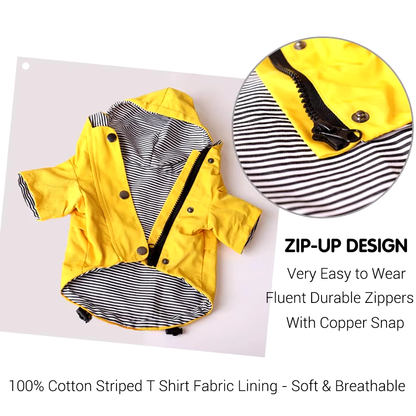 Dog Coat: Waterproof Dog Coat for Small, Medium, Large Dogs | Windproof Jacket | Dog Raincoat | Pet Clothes in Pink & Yellow