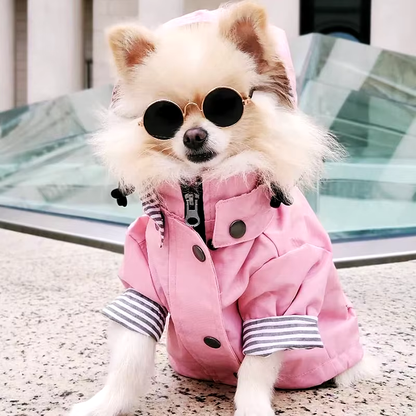 Dog Coat: Waterproof Dog Coat for Small, Medium, Large Dogs | Windproof Jacket | Dog Raincoat | Pet Clothes in Pink & Yellow