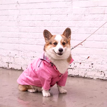 Dog Coat: Waterproof Dog Coat for Small, Medium, Large Dogs | Windproof Jacket | Dog Raincoat | Pet Clothes in Pink & Yellow