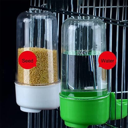 Bird Feeder Water Dispenser, 2PCS, Plastic Bird Food Container Suitable for Bird Cage, 200Ml
