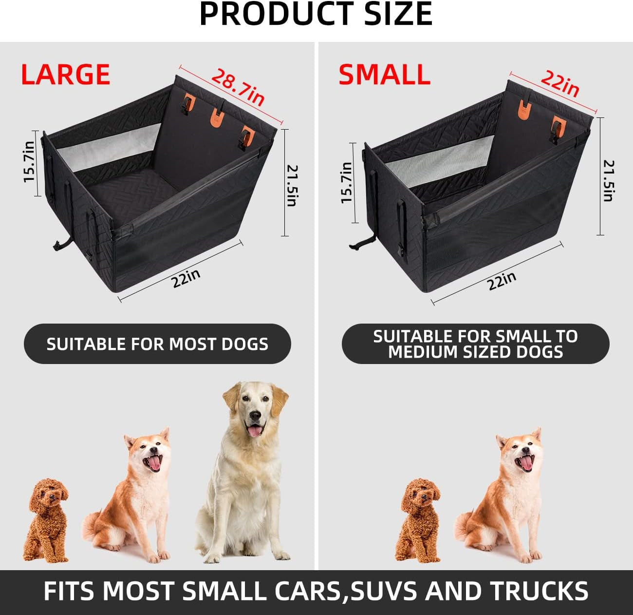Dog Car Seat for Medium Dogs,Back Seat Extender for Dogs,Large & Small Dog Car Seat Cover for Back Seat, Dog Hammock for Car Back Seat Dog Bed Mattress,Pet Car Seat for Car SUV Truck(Grey-S)